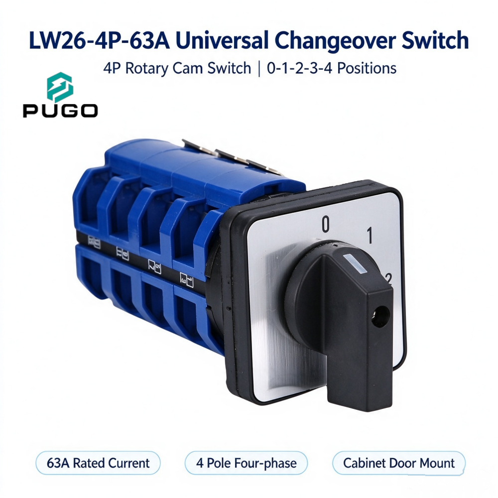 PUGO Universal transfer switch-LW26-4P-63A 0-1-2-3-4 five gear position