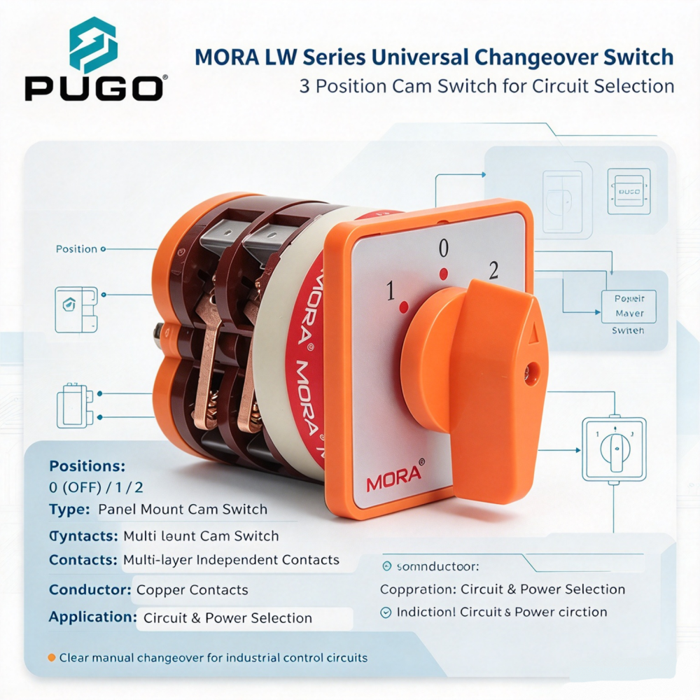 MORA universal transfer switch (LW5 series) 50A-2P (0-1-2 third gear)