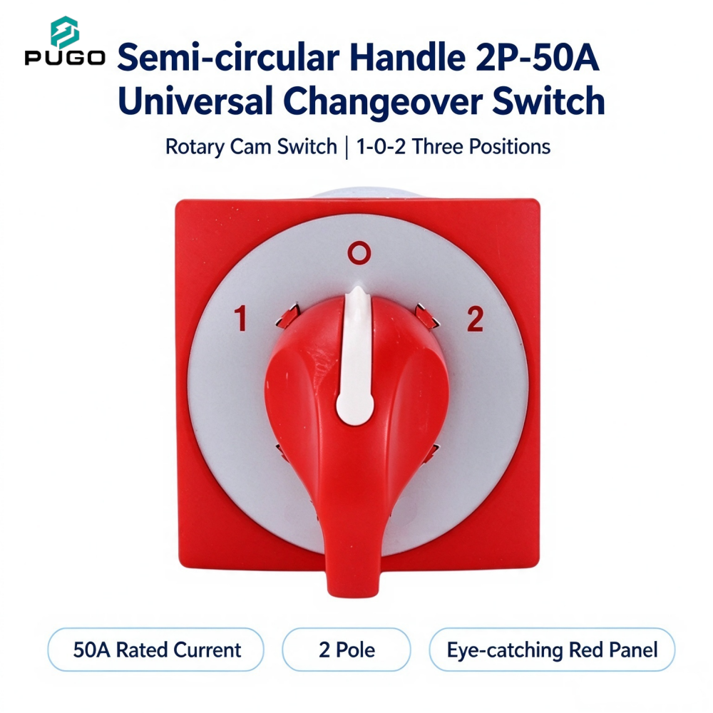 PUGO Universal transfer switch - semi-circular arc-shaped -2P-50A-1-0-2