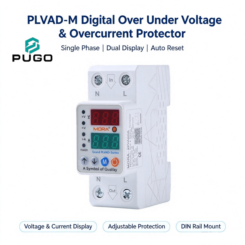 MORA PLVAD-M single-phase digital display self resetting over-voltage and over-current protector