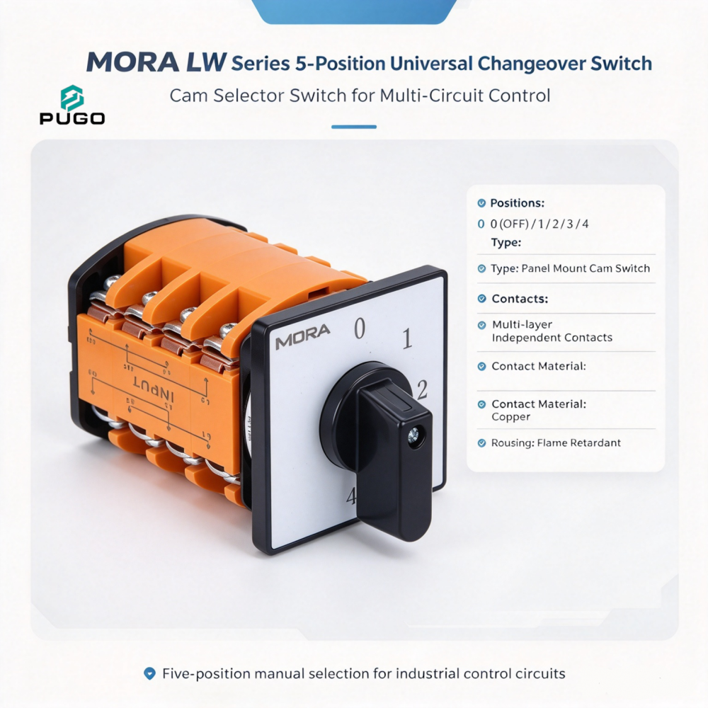 MORA LW series universal transfer switch 50A-4P (0-1-2-3-4 five gears)
