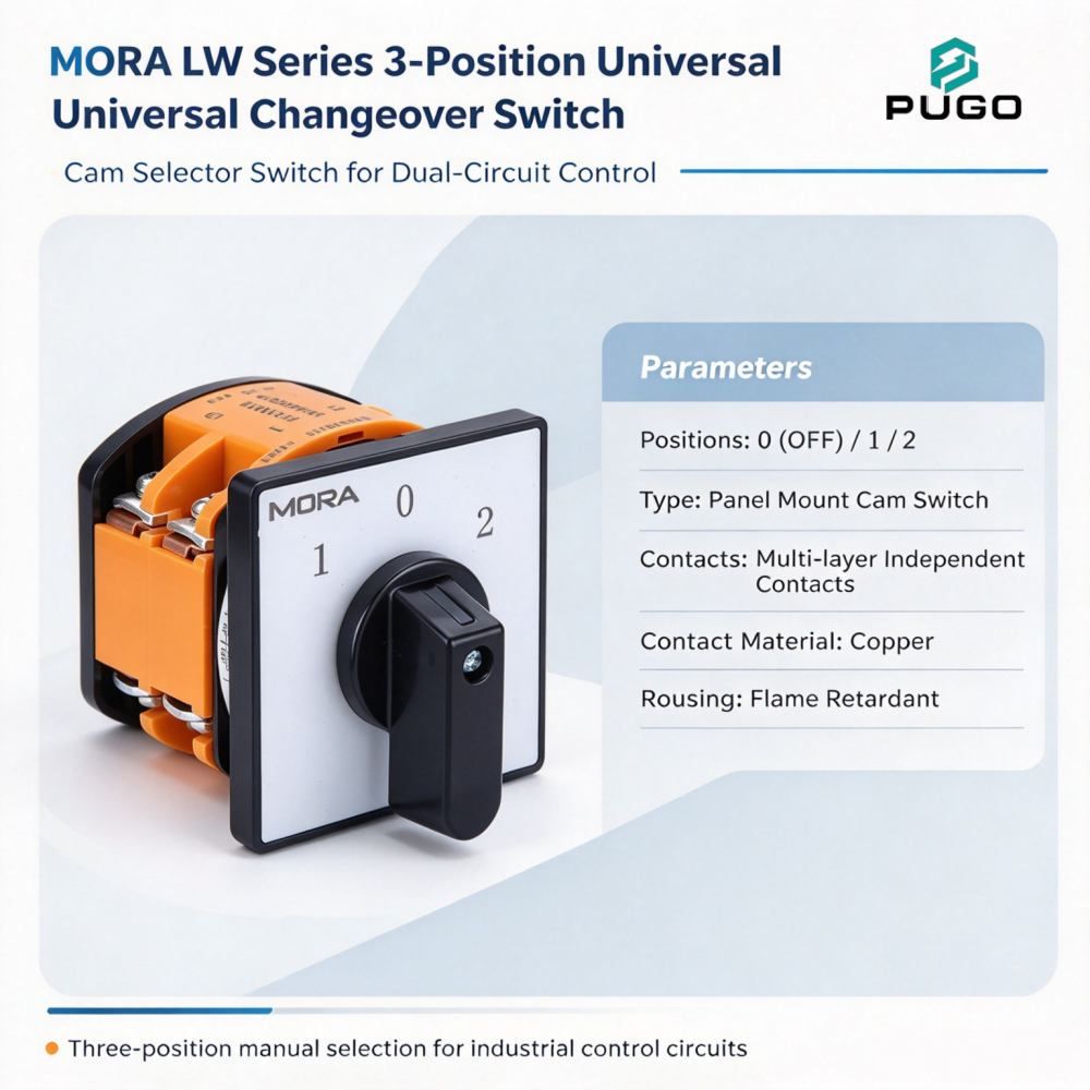 MORA LW series universal transfer switch 50A-2P (0-1-2 third gear)