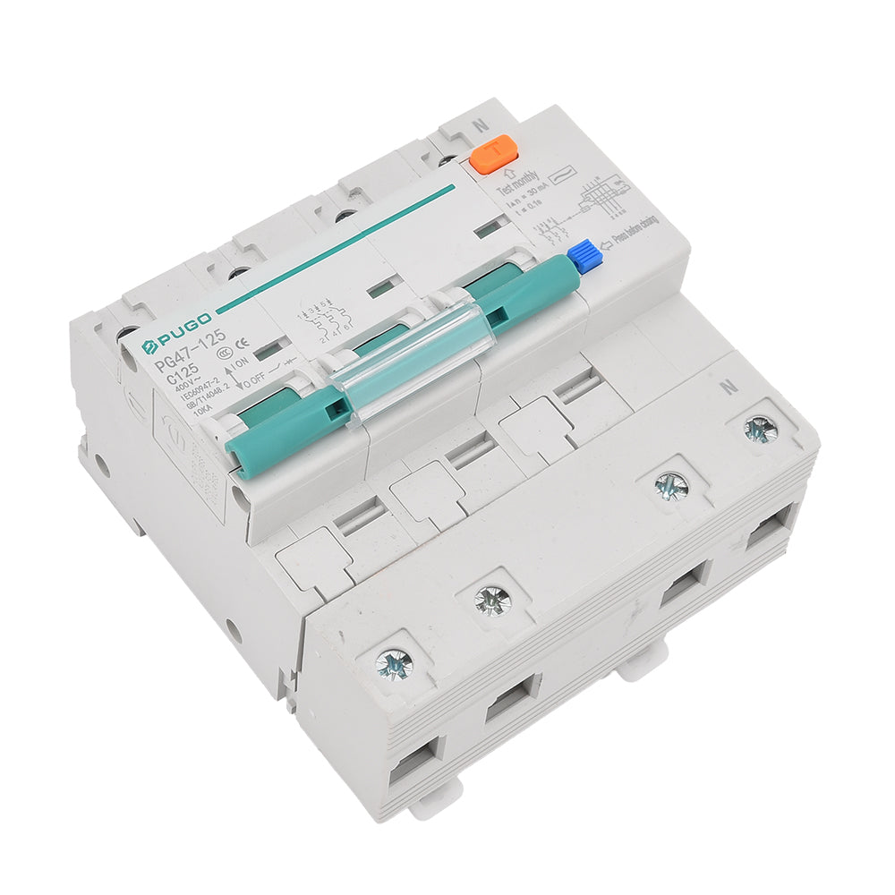 PUGO PG47-125 3P+N C125 high current RCBO leakage protection circuit breaker