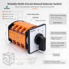 MORA LW series universal transfer switch 50A-4P (0-1-2-3-4 five gears)