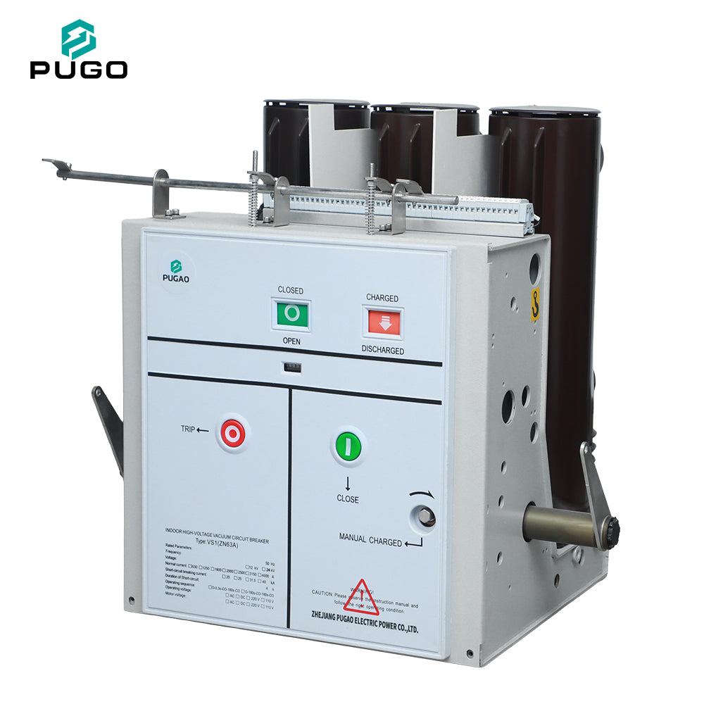 PUGAO VS1-12 ZN63A Indoor High Voltage Three Phase 50Hz Vacuum Circuit Breaker 12kV 1250A 31.5kA Fixed Embedded Pole