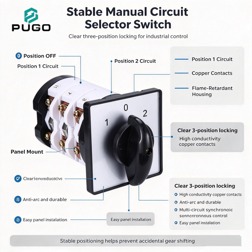 PUGO Universal transfer switch E9-75A-3P (0-1-2 third gear)