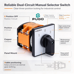 MORA LW series universal transfer switch 50A-2P (0-1-2 third gear)