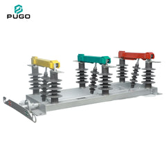 PUGO HGW1-12kV 50Hz Industrial 3-Pole Copper Disconnector Isolating Switch Silicone Composite Insulator China