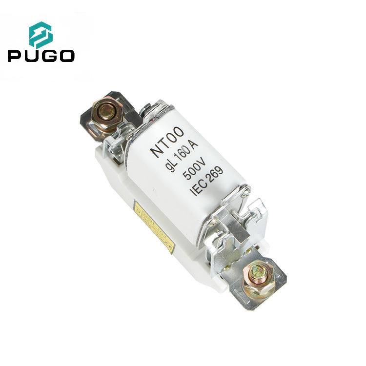 PUGO NT00 HRC Blade Fuse 160A 500V 120kA 50-60Hz GL gG with SiSt 101 Ceramic Copper Fuse Base Holder