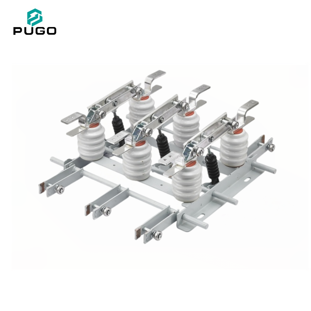 PUGO PB3-12S indoor high voltage 3-pole disconnector with double earthing switch, rated voltage 12kV rated current 630A~2000A optional