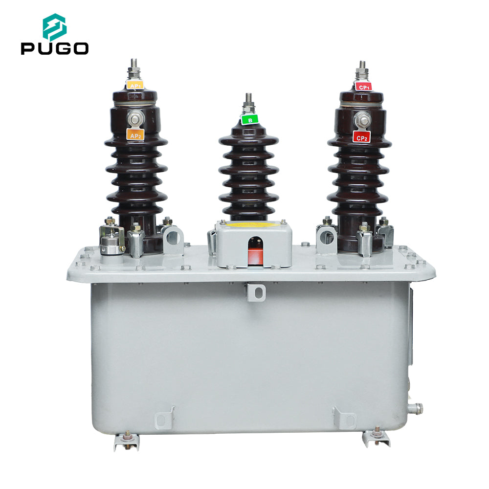 PUGO JLS-10 10kV 50Hz Outdoor Oil-Immersed Combined CT VT Three-Phase 110V Power Metering Box for Distribution System