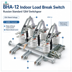 PUGO BHA-12 Indoor High Voltage Load Break Switch 12kV rated current 630A