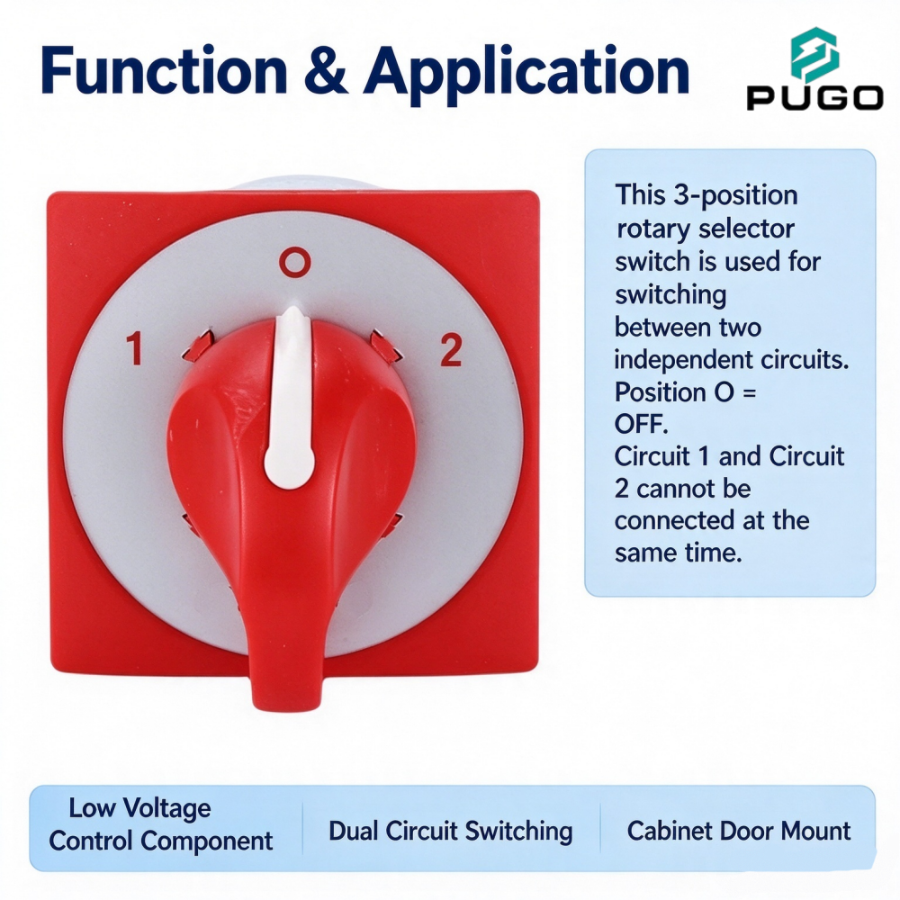 PUGO Universal transfer switch - semi-circular arc-shaped -2P-50A-1-0-2