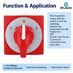 PUGO Universal transfer switch - semi-circular arc-shaped -2P-50A-1-0-2