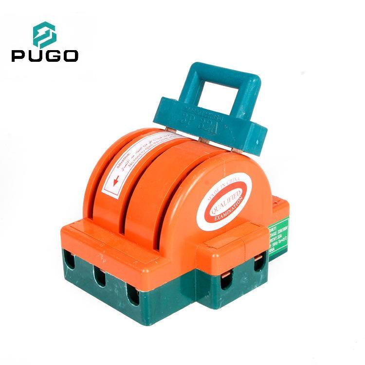 PUGO Low Voltage Disconnector HST11 3P 32A 690V Orange Copper Knife Switch China Zhejiang