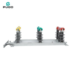 PUGO HGW1-12kV 50Hz Industrial 3-Pole Copper Disconnector Isolating Switch Silicone Composite Insulator China
