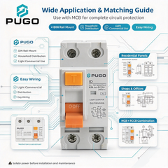 PUGO ID Series 2P Electromagnetic Leakage Protector (RCCB)