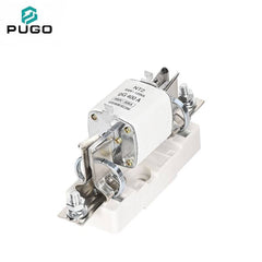 PUGO NT2 NH2 RT16-2 400A 660V IEC269 gG HRC Ceramic Blade Fuse Link Copper Fuse Holder Base 50kA Low Voltage 1-Pole Bolt-on