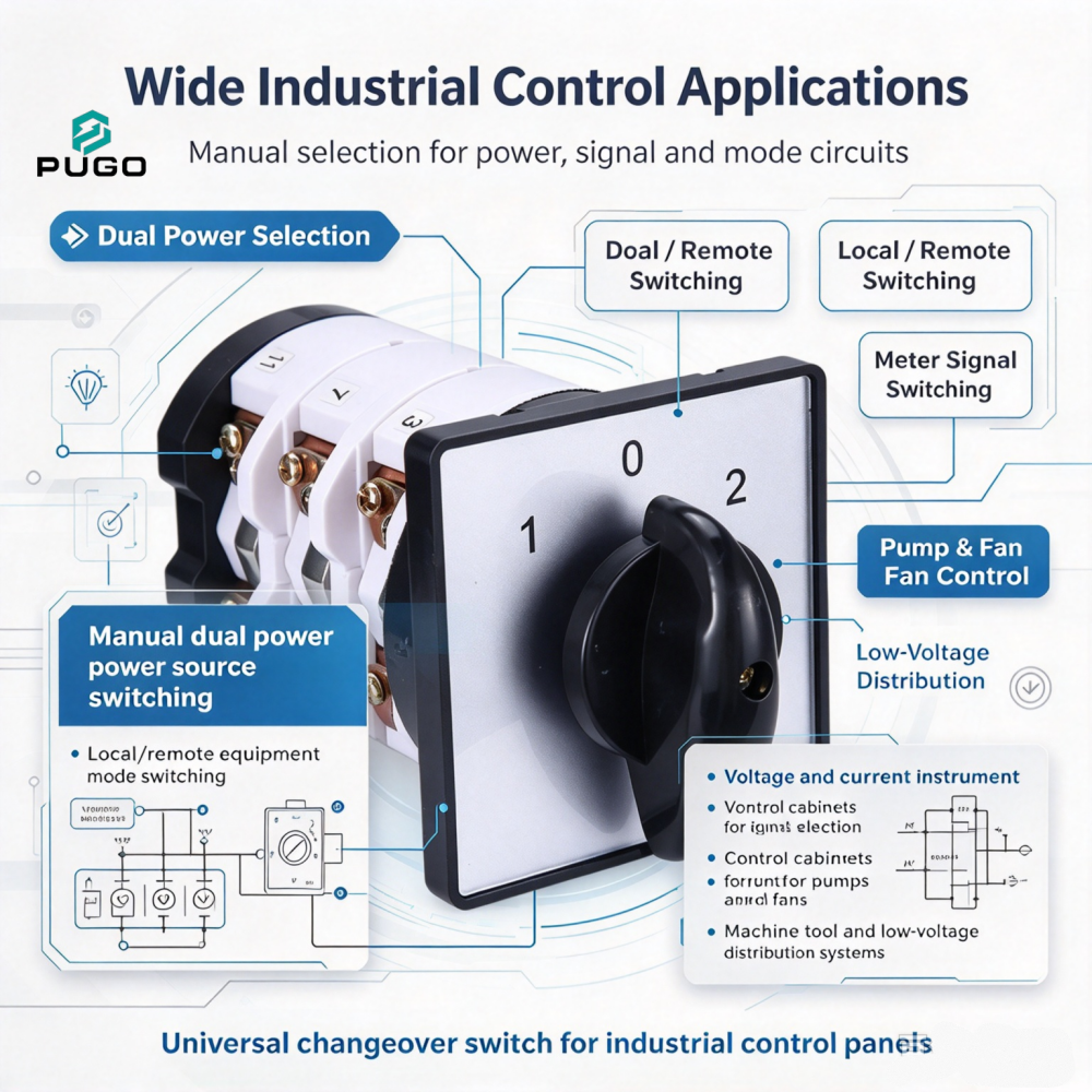 PUGO Universal transfer switch E9-75A-3P (0-1-2 third gear)