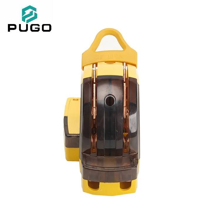 PUGO 100A 2P Knife Switch Manual Isolator with Transparent Cover 220V Low Voltage Disconnector Copper & Plastic
