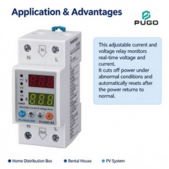 PLANNTER PLVAD-63 single-phase digital adjustable voltage and current protection relay (self resetting overvoltage and overcurrent protector)