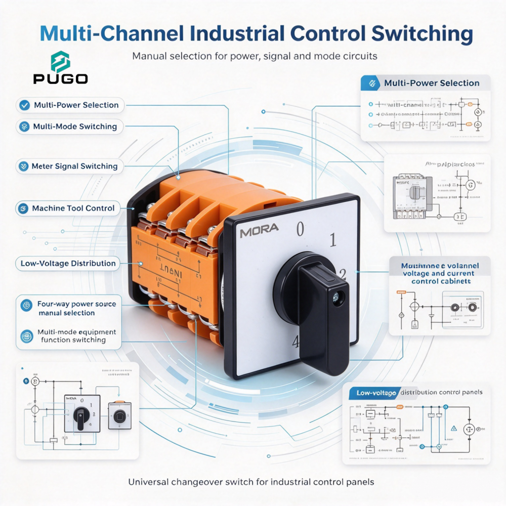 MORA LW series universal transfer switch 50A-4P (0-1-2-3-4 five gears)