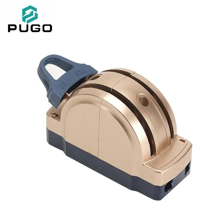 PUGO 63A 2P Knife Switch Manual Isolator Low Voltage Disconnector with Metal Cover (Plastic & Copper)