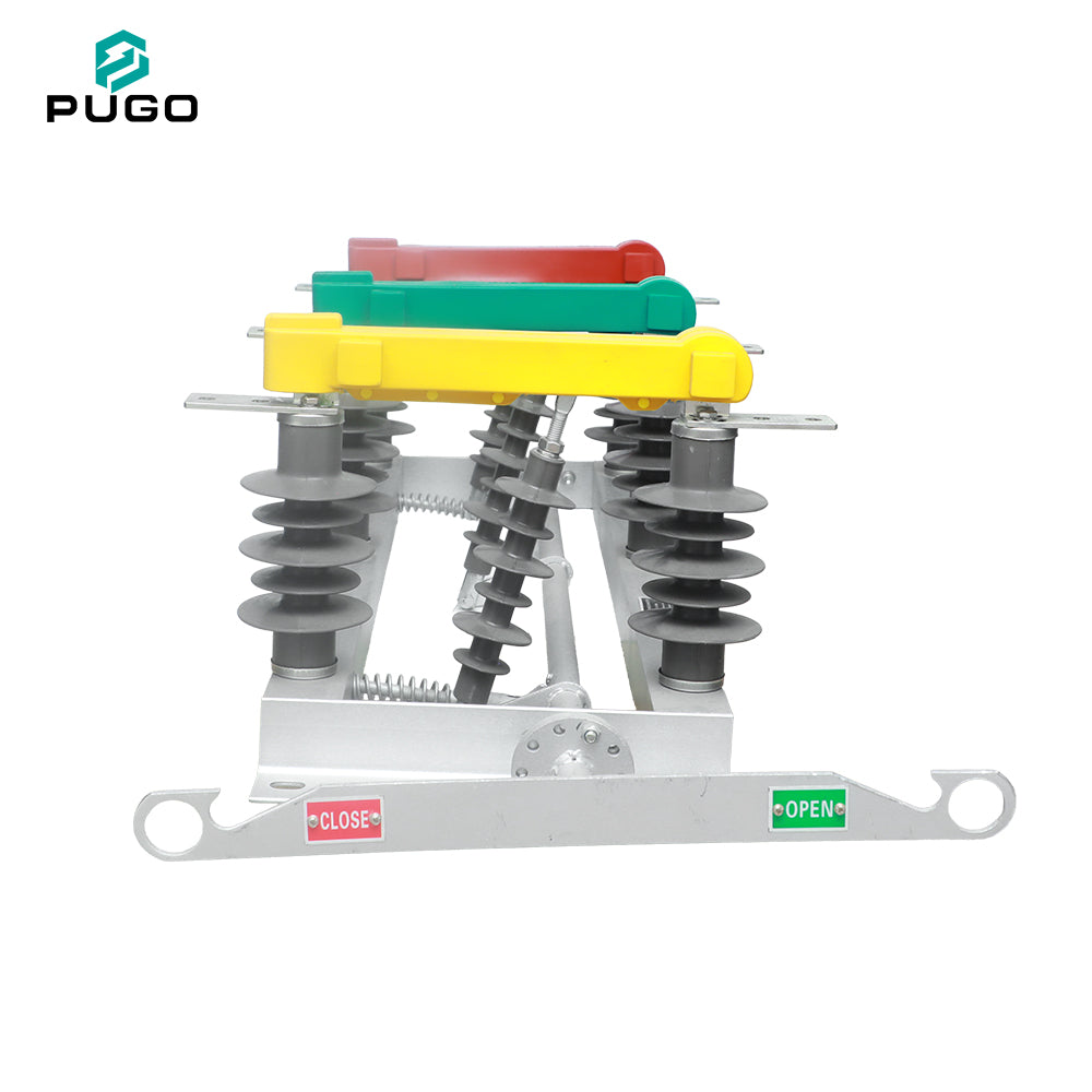 PUGO HGW1-12kV 50Hz Industrial 3-Pole Copper Disconnector Isolating Switch Silicone Composite Insulator China