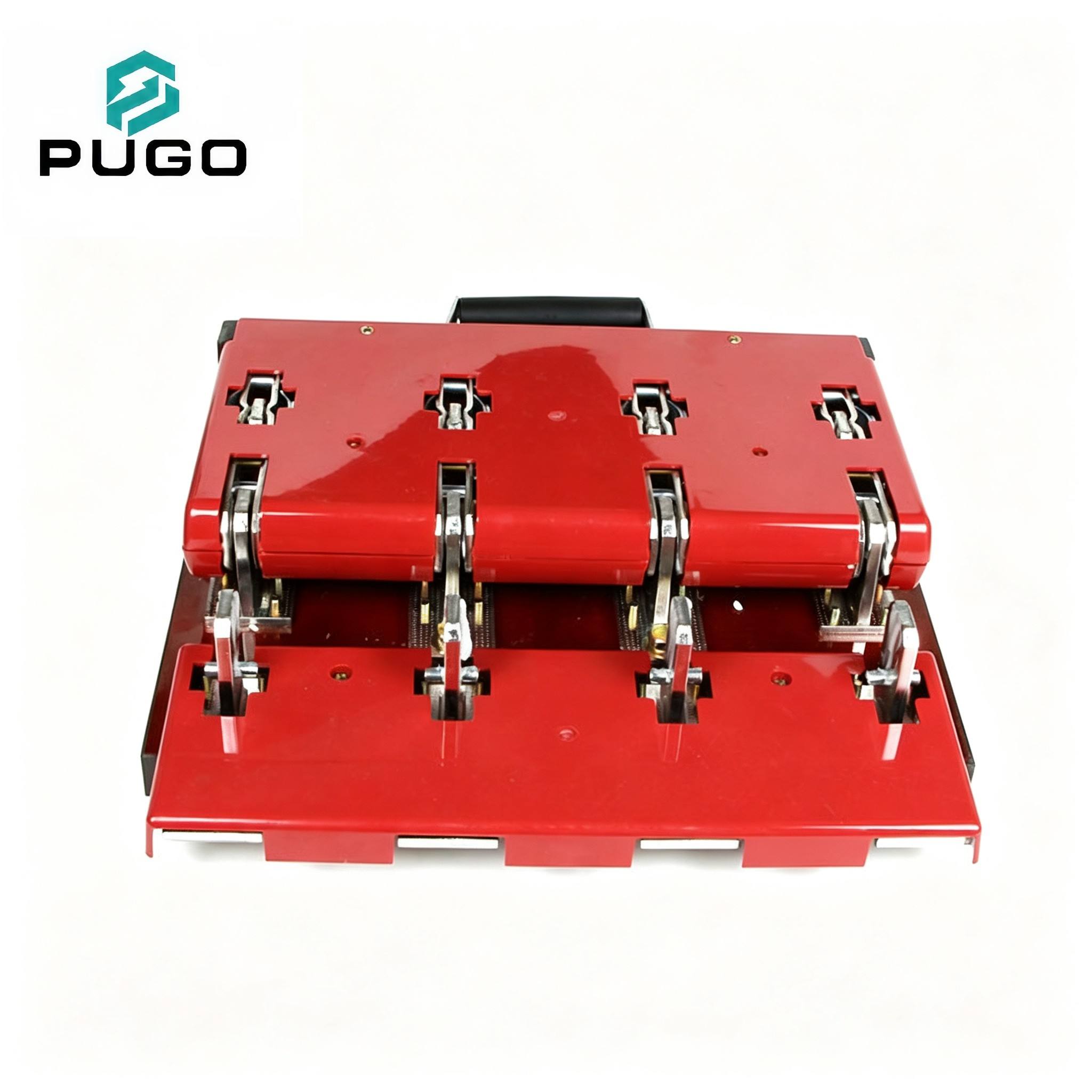 PUGO HS11F-1000-48 1000A 4P Double Throw Changeover Copper Knife Switch 1000V Red Cover