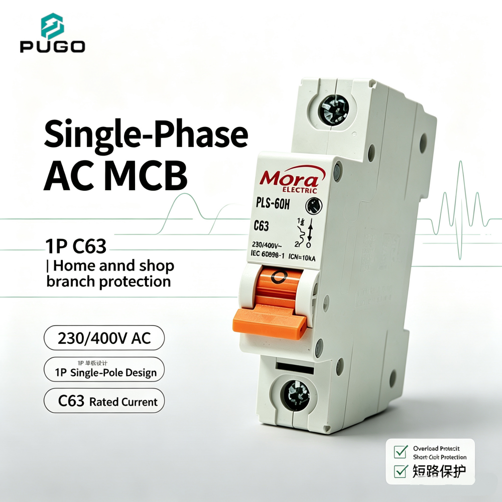 MORA PLS-60H 1P AC Miniature Circuit Breaker (AC MCB, without leakage)