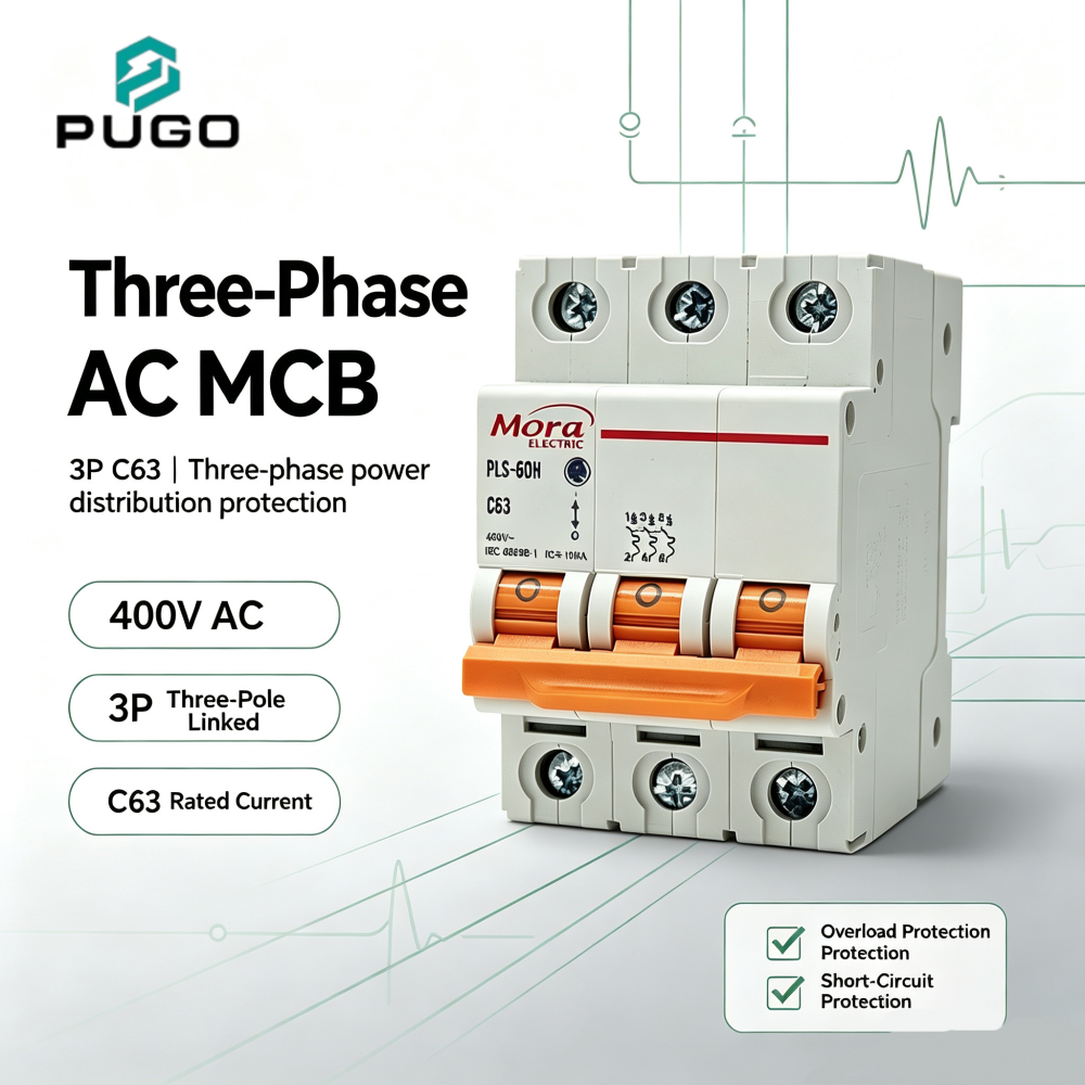 MORA PLS-60H 3P AC Miniature Circuit Breaker (AC MCB, without leakage)