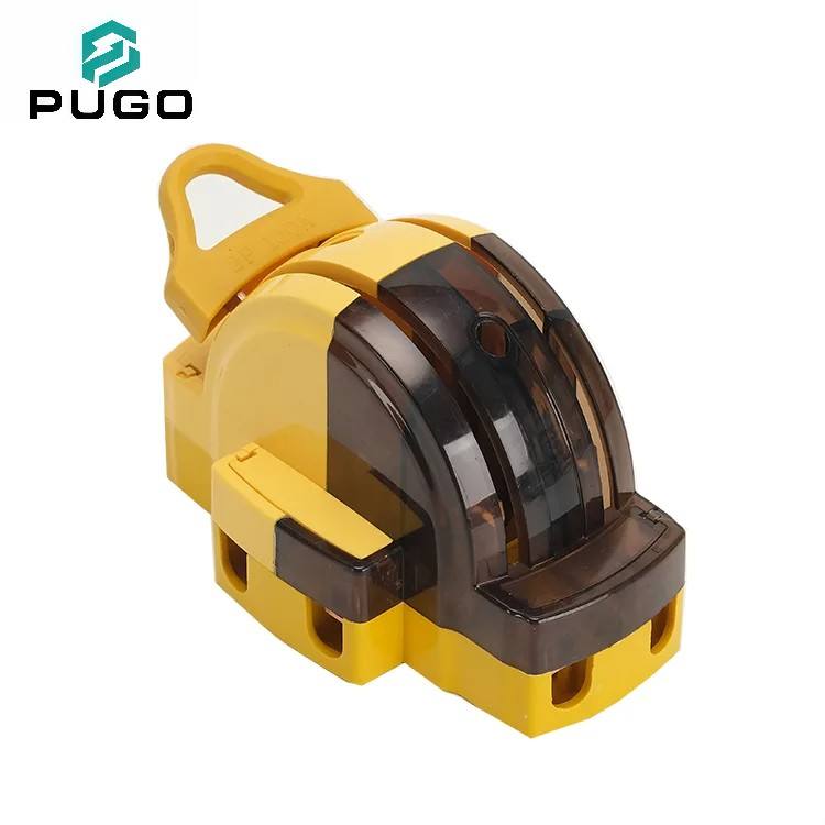 PUGO 100A 2P Knife Switch Manual Isolator with Transparent Cover 220V Low Voltage Disconnector Copper & Plastic