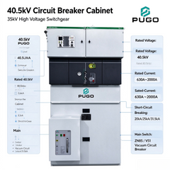 PUGO 35KV VCB Switchgear Ring Main Unit RMU Medium Voltage Substation Power Distribution Panel Switchboard