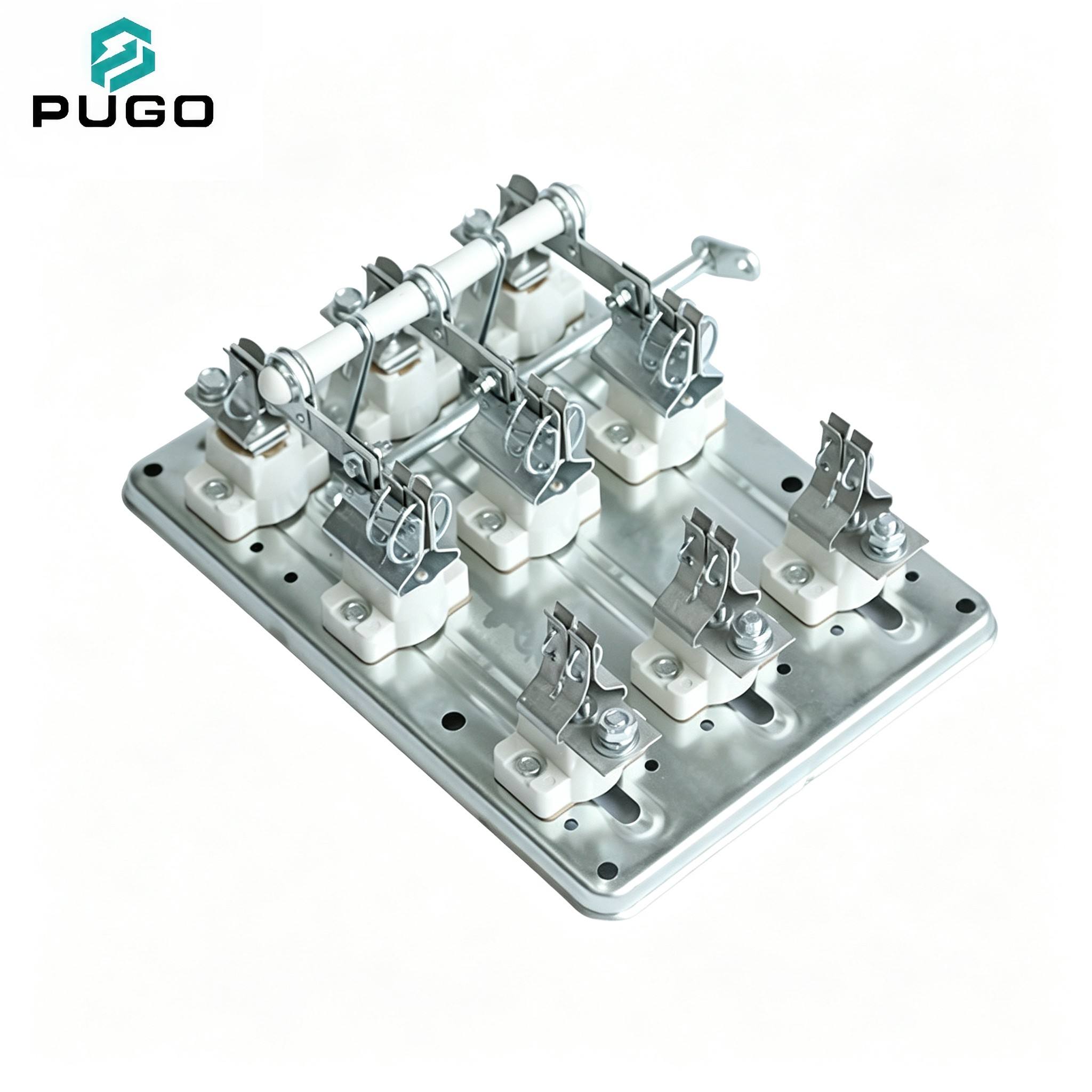 PUGO PNC-250-3 3P 250A 380V Copper Fuse Disconnector Double Throw Knife Switch Open Type Isolator Distribution Panel