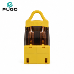 PUGO 100A 2P Knife Switch Manual Isolator with Transparent Cover 220V Low Voltage Disconnector Copper & Plastic