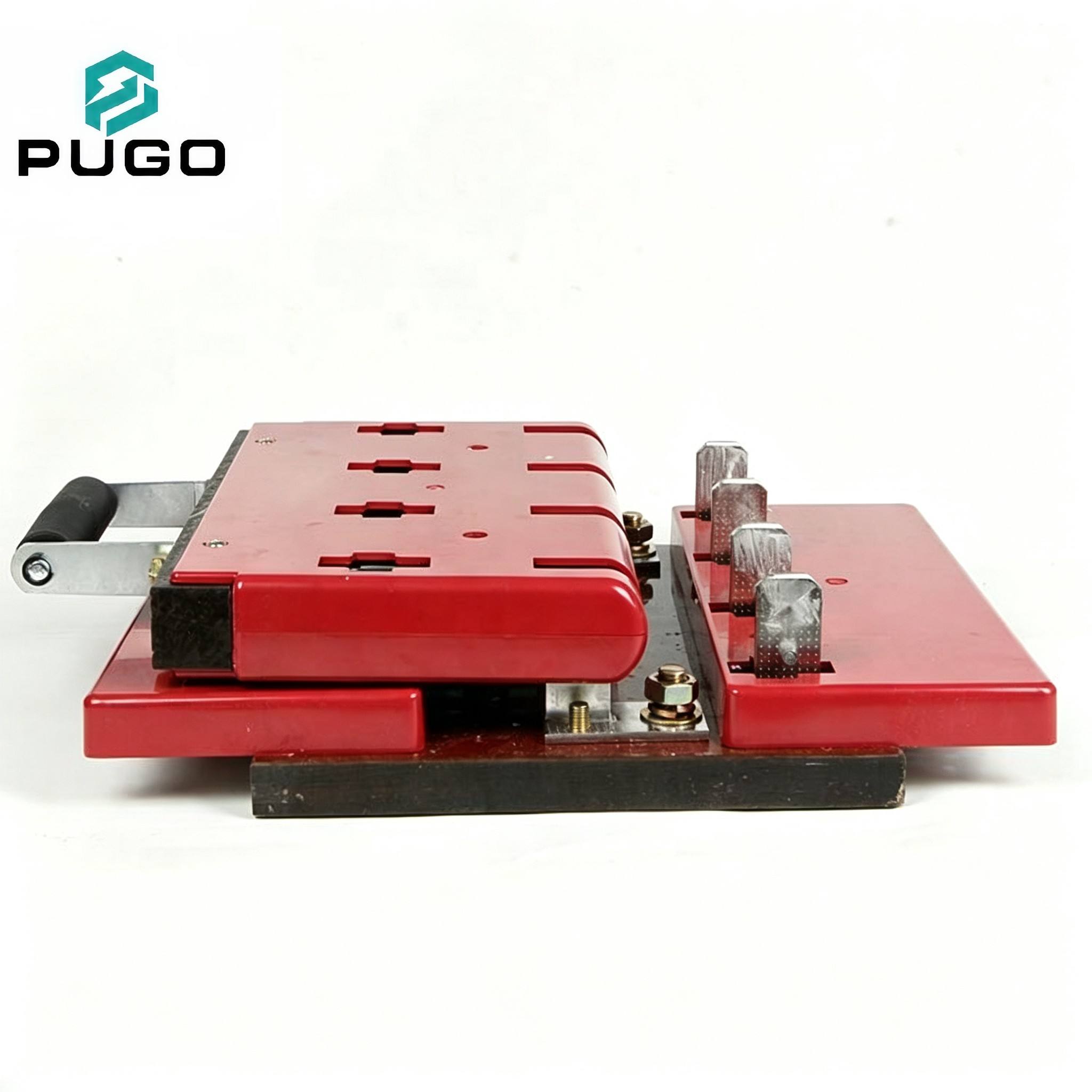 PUGO HS11F-600-48 600A 4P Double Throw Changeover Copper Knife Switch 690V with Red Cover