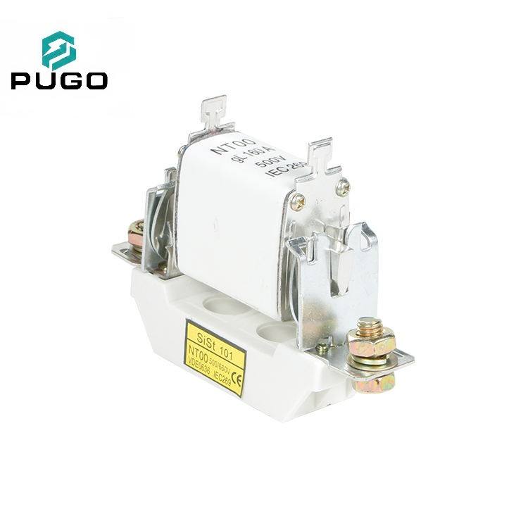 PUGO NT00 HRC Blade Fuse 160A 500V 120kA 50-60Hz GL gG with SiSt 101 Ceramic Copper Fuse Base Holder