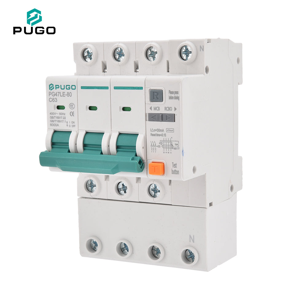 PUGO PG47LE-80 series RCBO leakage protection circuit breaker