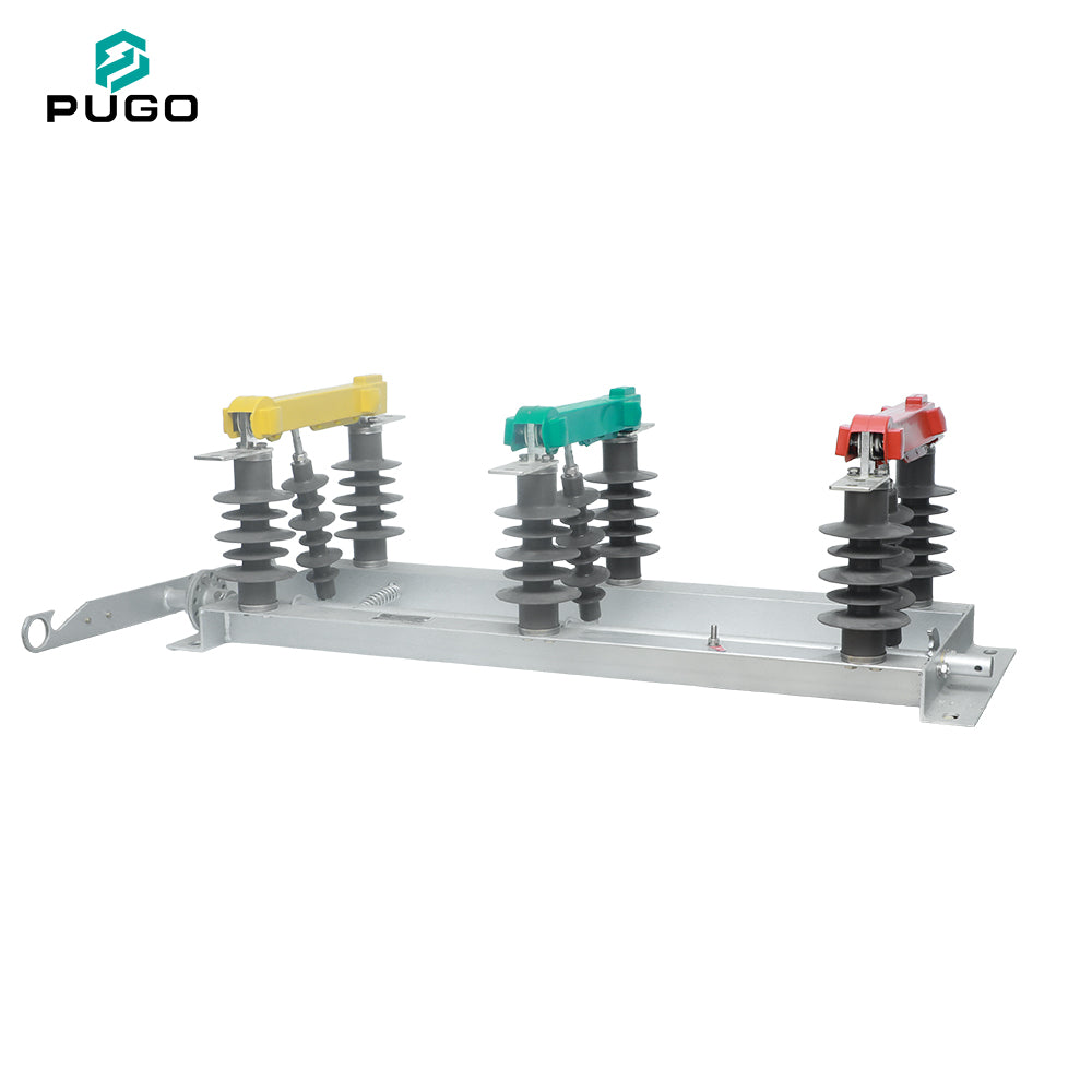 PUGO HGW1-12kV 50Hz Industrial 3-Pole Copper Disconnector Isolating Switch Silicone Composite Insulator China