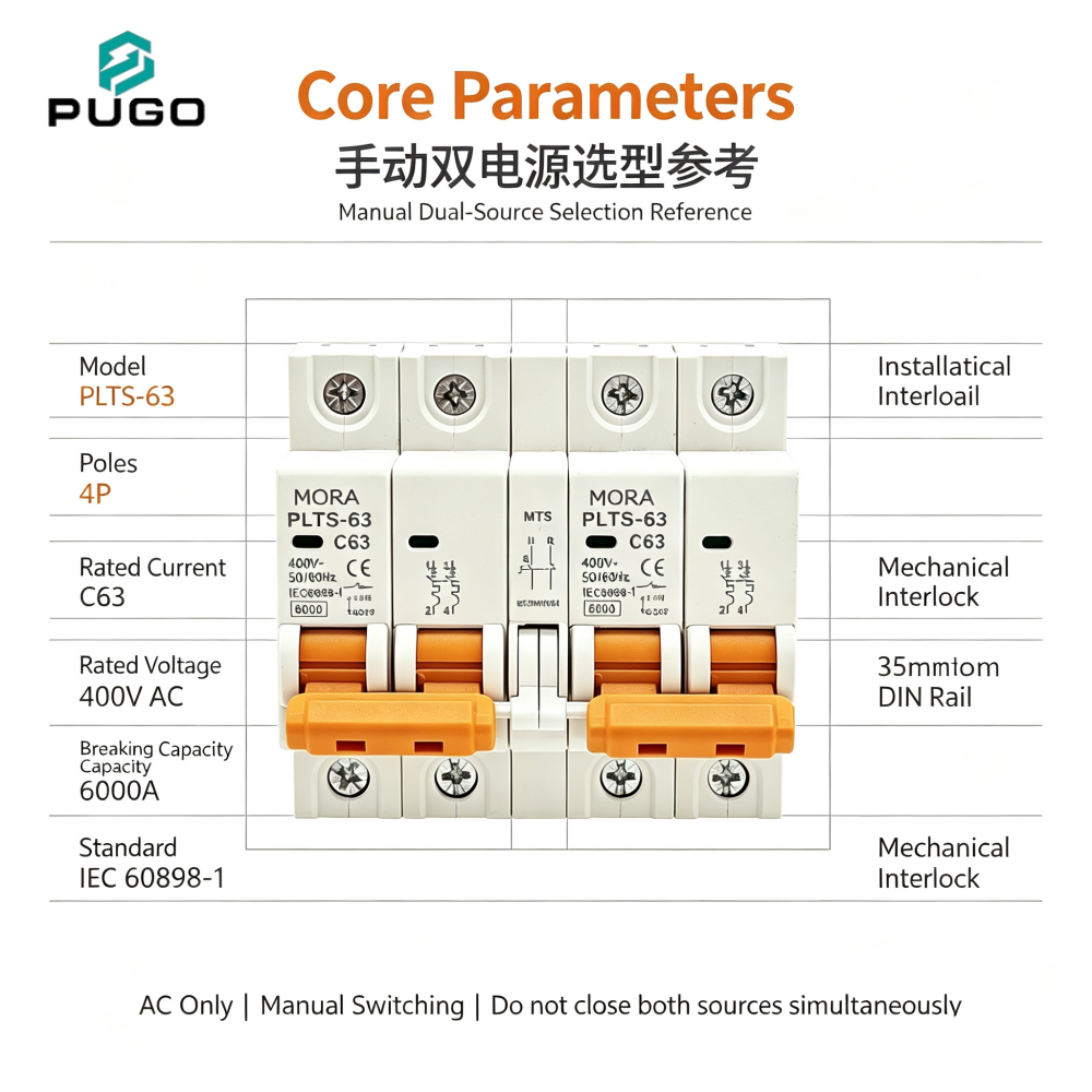 MORA PLTS-63 MTS Dual Power Interlock Switch (4P C63)