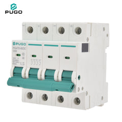 PUGO PG47S-80  Miniature Circuit Breaker MCB 1P 2P 3P 4P 63A 230V 400V AC Curve C 50Hz C63 6kA PA66 DIN Rail