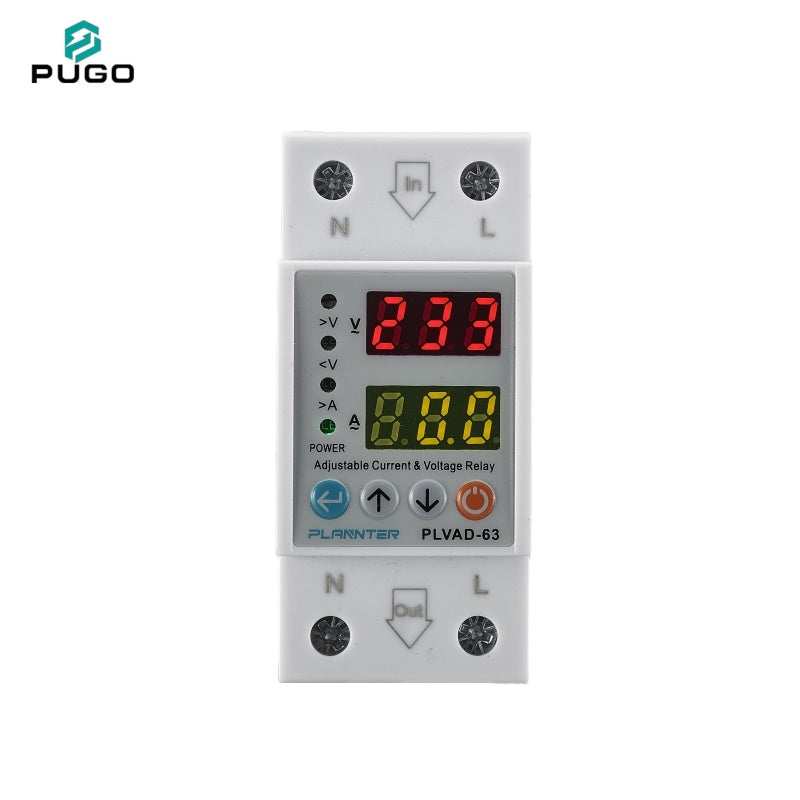 PLANNTER PLVAD-63 single-phase digital adjustable voltage and current protection relay (self resetting overvoltage and overcurrent protector)