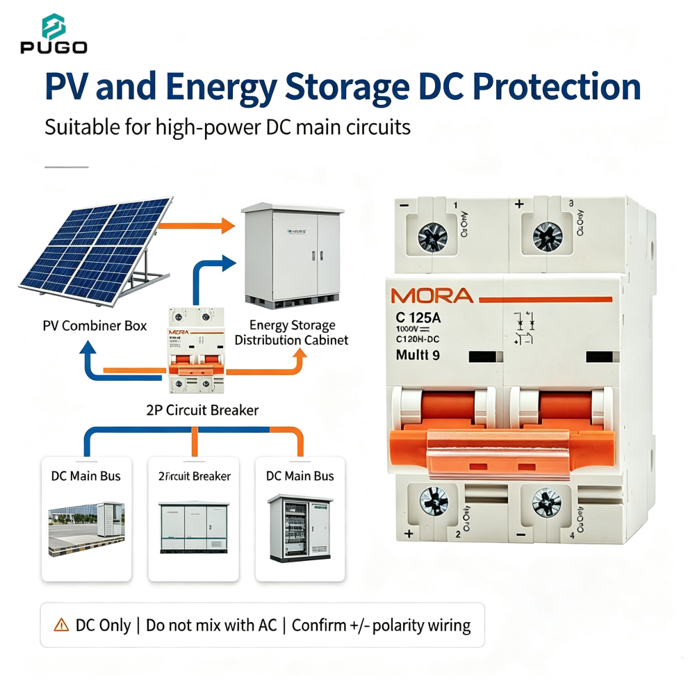 MORA C120H-DC 2P DC Miniature Circuit Breaker (DC MCB, without leakage)