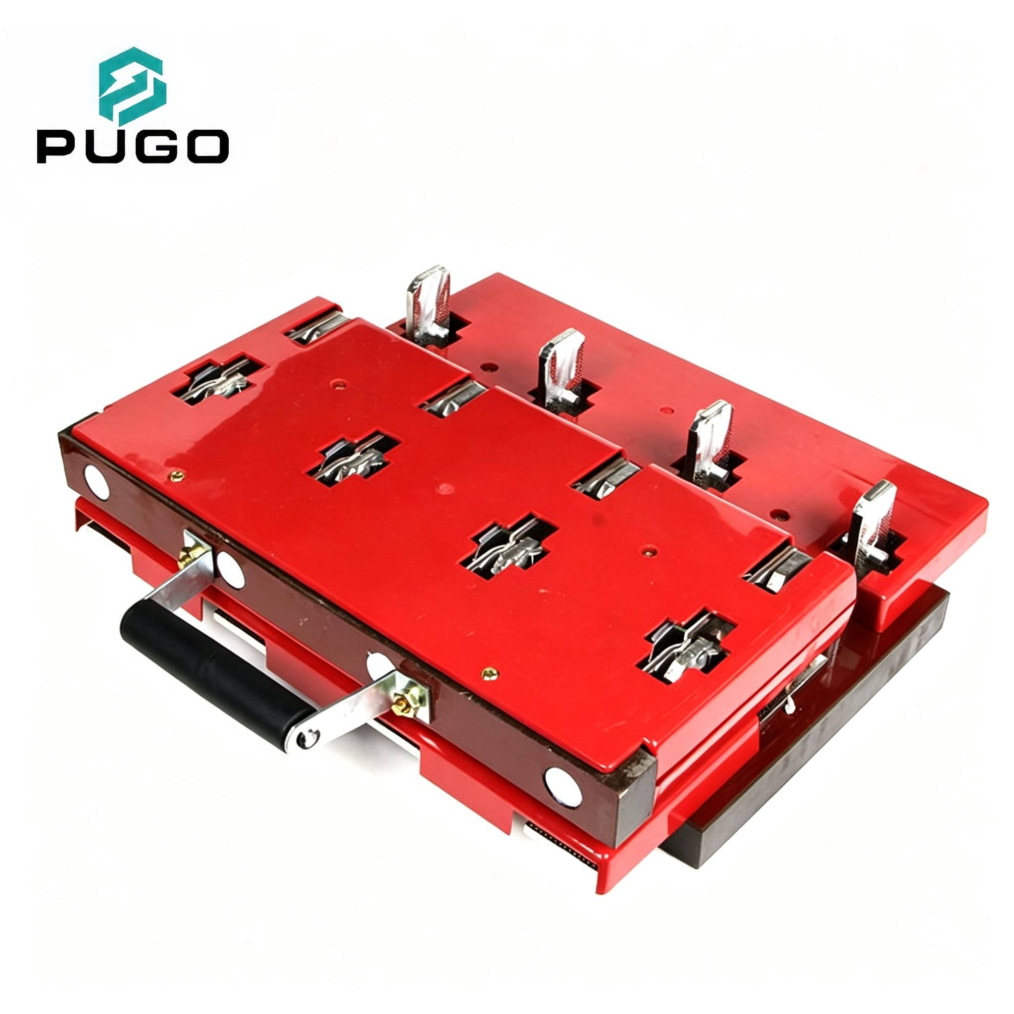 PUGO HS11F-1000-48 1000A 4P Double Throw Changeover Copper Knife Switch 1000V Red Cover