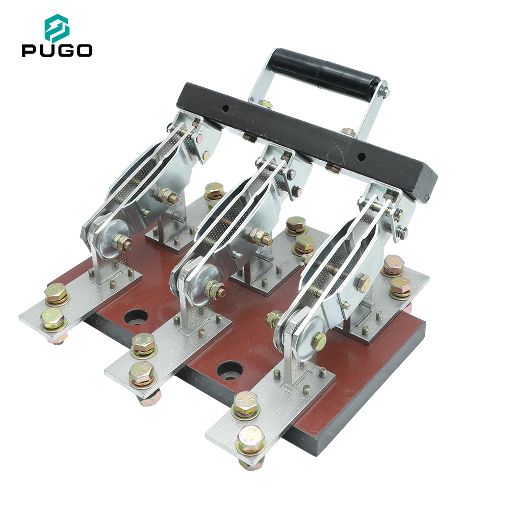 PUGO 600V AC 50Hz 3-Pole Copper Knife Switch Disconnector for Industrial Use