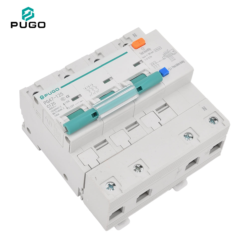 PUGO PG47-125 3P+N C125 high current RCBO leakage protection circuit breaker