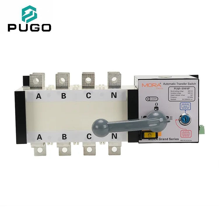 MORA PLQ5-250-4P PC level isolated dual power automatic transfer switch (ATSE)