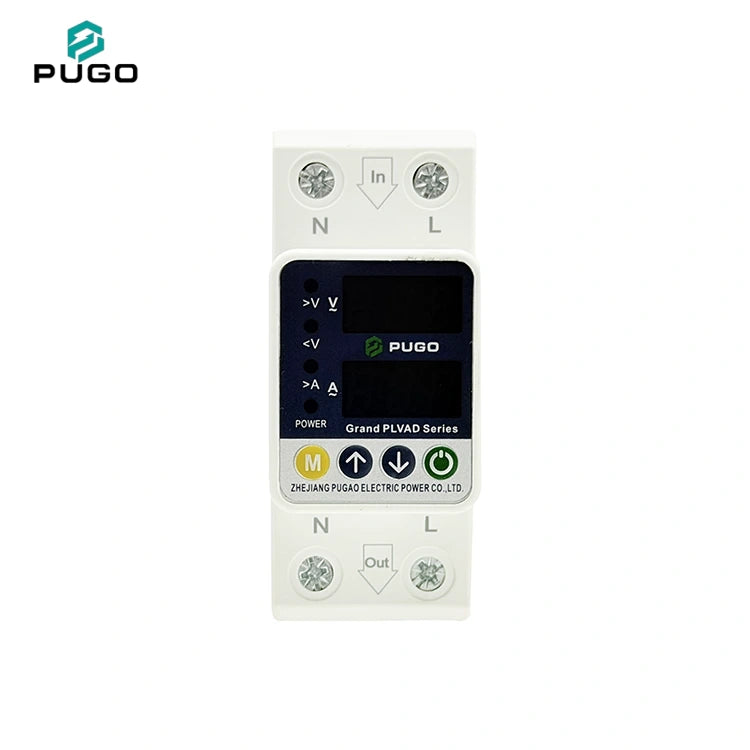 PUGO Grand PLVAD Series 2PVA 80A Single phase Digital Display Self resetting Overvoltage and Overcurrent Protector