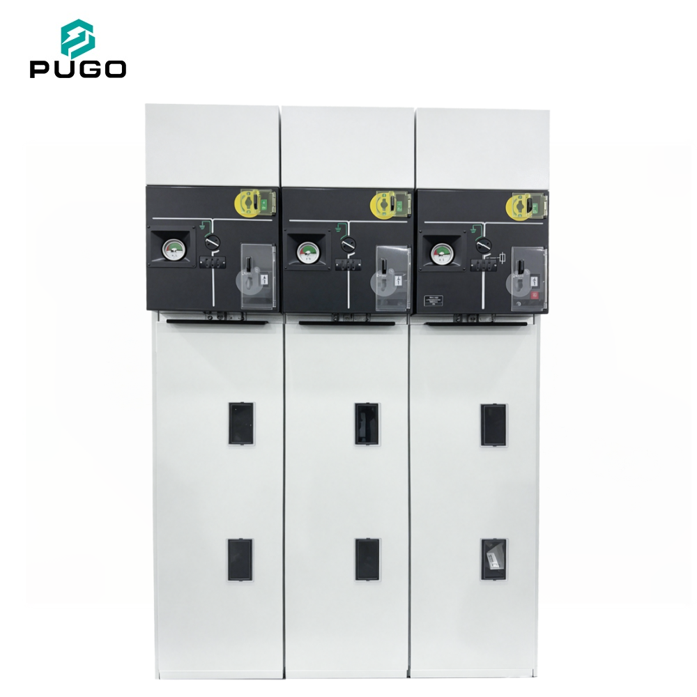 PUGO SM6 MV Switchgear IM & QM Type DM1 24kV 12kV Air Insulated Industrial Power Distribution Ring Main Unit 3 Cell IP54 Metal