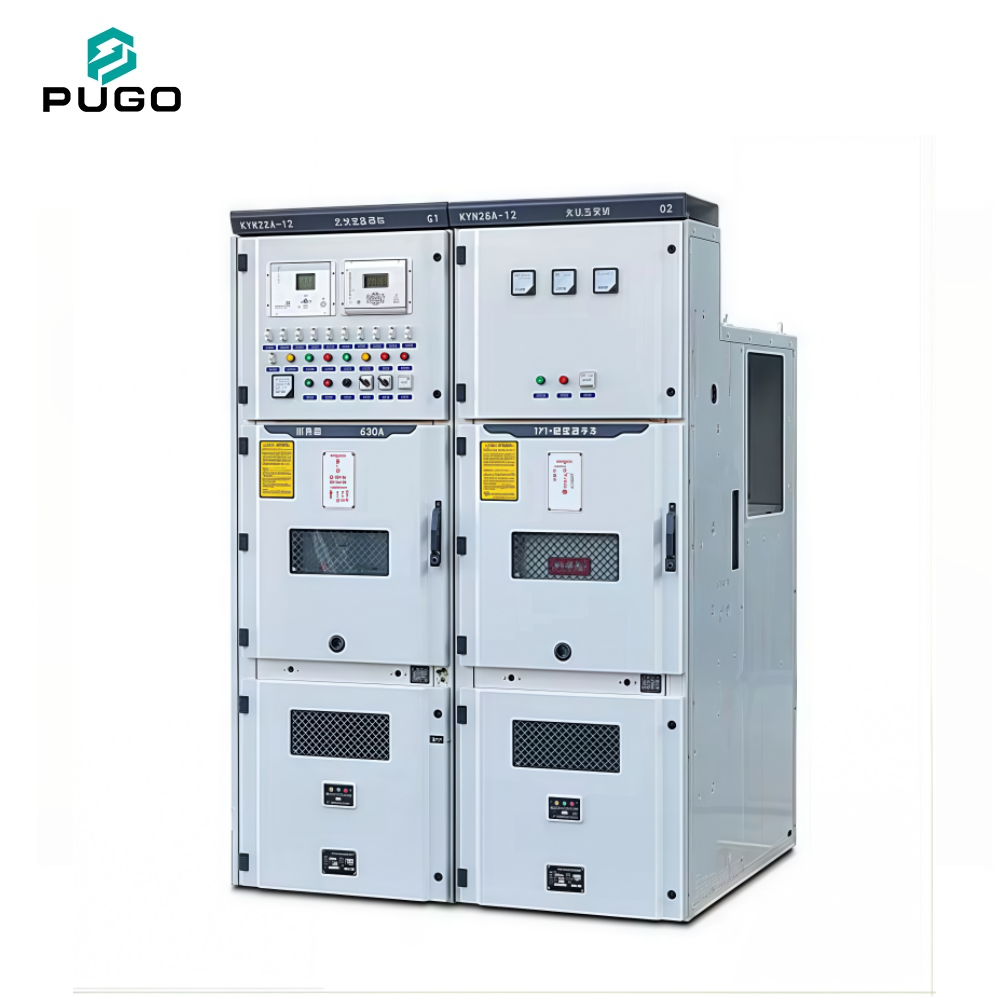 PUGO 40kA Breaking Capacity KYN28-12 Switch Cabinet 12kV 630A 1250A 3150A Vacuum Circuit Breaker Armoured Removable Switchgear